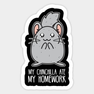 My chinchilla at my homework Sticker